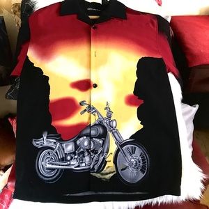 Men’s Motorcycle Collared short sleeve shirt